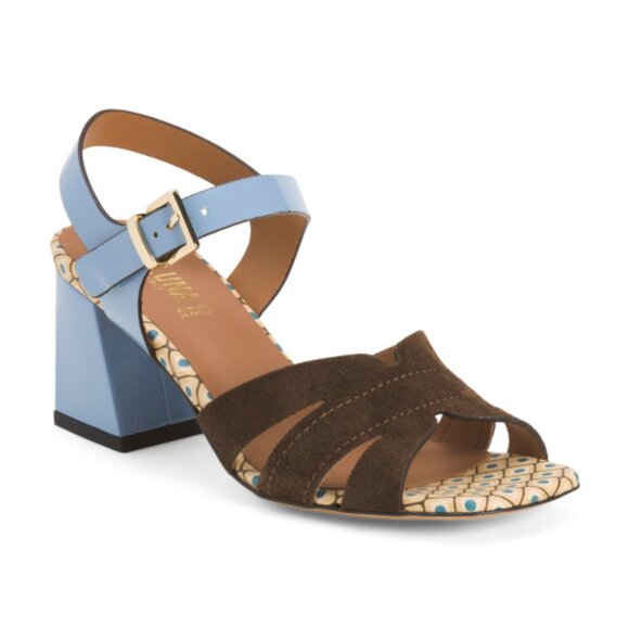 EVALUNA Made In Italy Patent Leather Cage Heeled Sandals